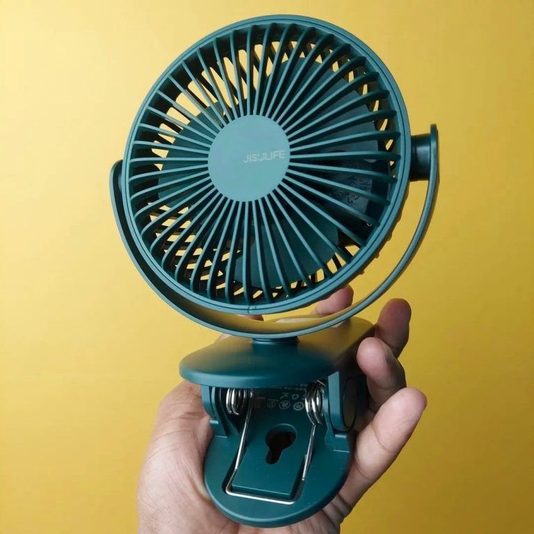 Jisulife FA29A Mini Portable 3-In-1 Combo Clip-On Rechargeable Fan-Green Color