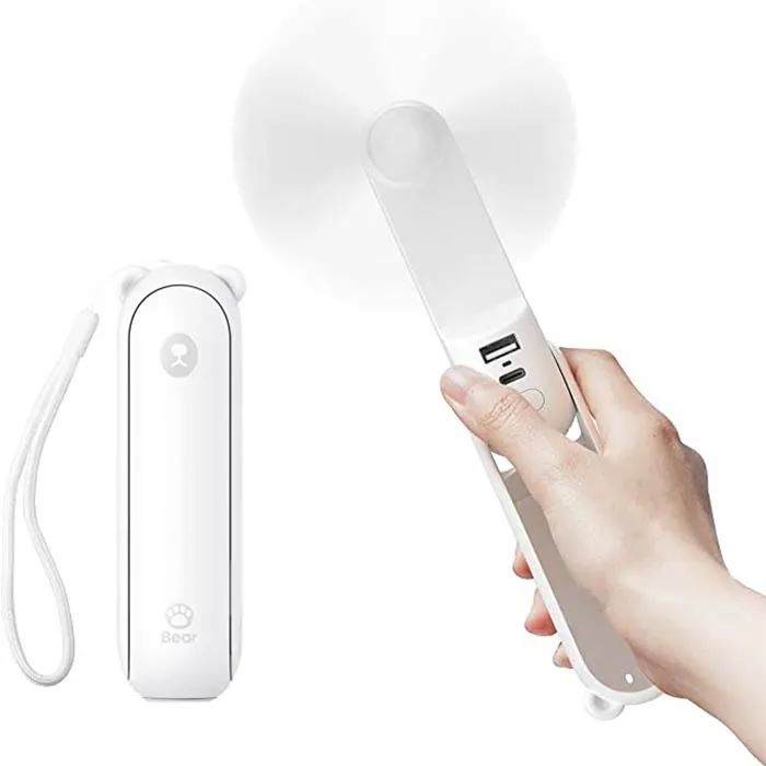 JISULIFE F8X Mini Fan Portable Fan & Power Bank (Upgrade Version)-white Color