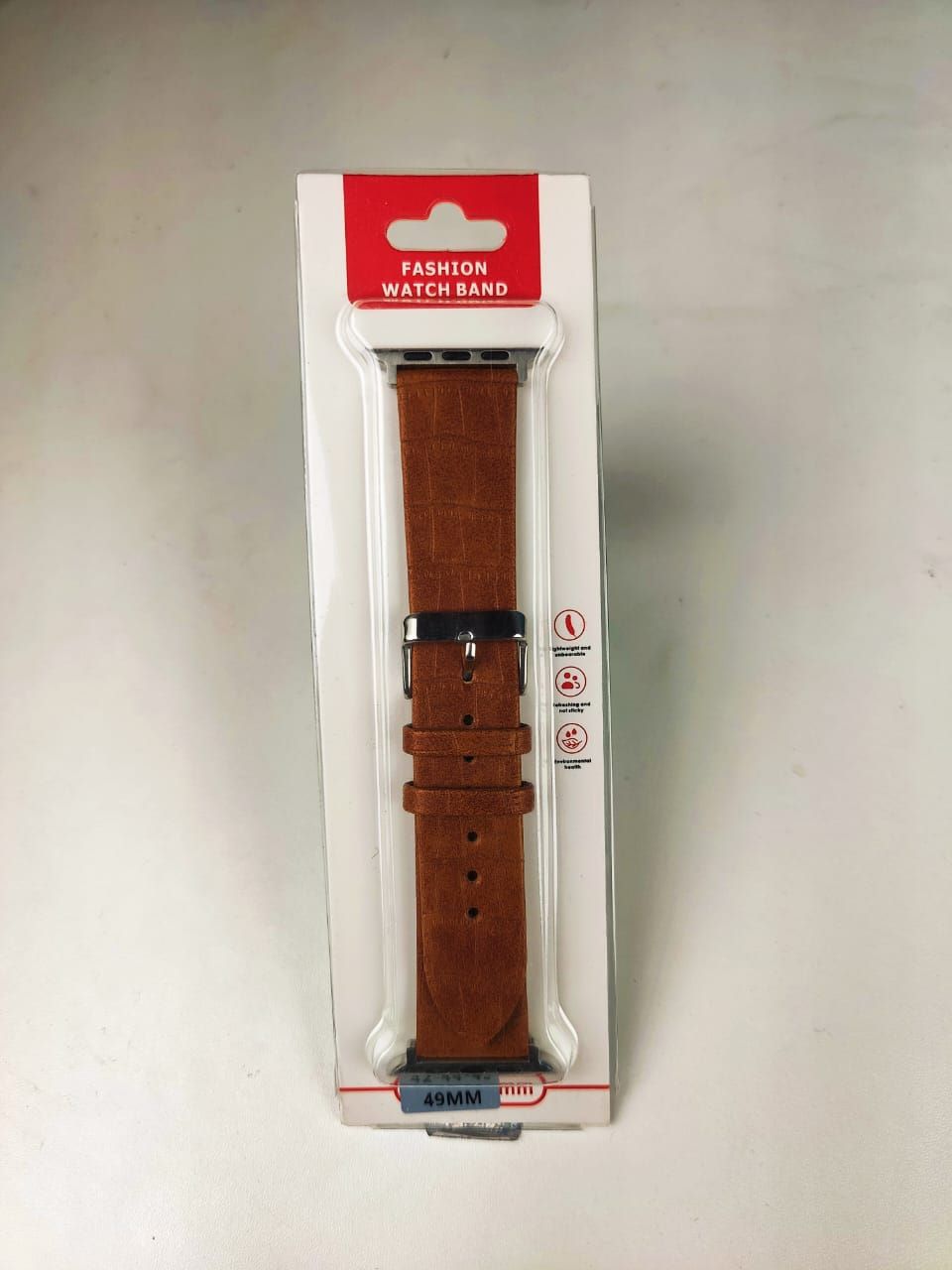 49mm Leather Strap For Smartwatch – Brown Color